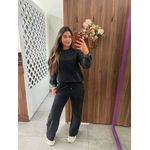 Conjunto Moletom Preto Estonado Brilhos