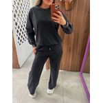 Conjunto Moletom Preto Estonado Brilhos