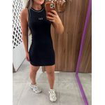 Vestido Canelado Cavado Preto Colcci 