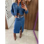 Jaqueta Jeans Cropped Flat Alcance