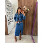 Jaqueta Jeans Cropped Flat Alcance