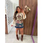 Vestido Curto Estampado Jardim Maravilhoso Farm 