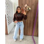 Moletom Cropped Marrom Handmade Colcci 