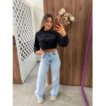 Moletom Cropped Flamboyant Preto Colcci 
