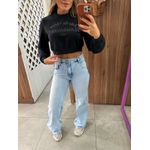 Moletom Cropped Flamboyant Preto Colcci 