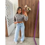 Moletom Cropped Flamboyant Cinza Colcci 