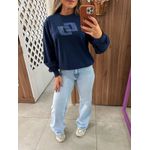 Blusão Moletom Animal Print Azul Colcci 