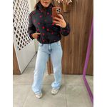 Jaqueta Puffer Corações Preta