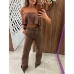 Calça Wide Leg Marrom Bruna