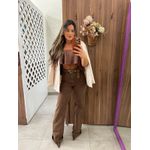 Calça Wide Leg Marrom Bruna