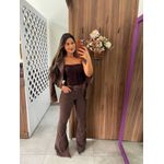 Top Corset Renda Marrom