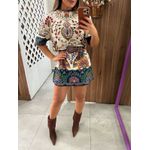 Vestido T-Shirt Basico Estampado Jardim Maravilhoso Farm 