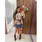 Vestido T-Shirt Basico Estampado Jardim Maravilhoso Farm 