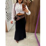Saia Corte Sereia Preta Colcci 