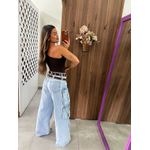 Calça Jeans Cargo Utility Marmorizado Claro