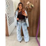 Calça Jeans Cargo Utility Marmorizado Claro