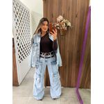 Calça Jeans Cargo Utility Marmorizado Claro