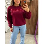 Blusão Moletom Bordo Logo Bordada Colcci 