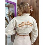 Moletom Cropped Cru Bordado Colcci