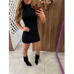 Vestido Preto Slim Gola Alta Colcci