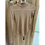 Body Tule Básico Marrom