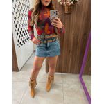 Blusa Gola Tule Floral Tropical Farm