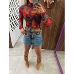 Blusa Gola Tule Floral Tropical Farm