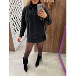 Camisa Jeans Ampla Bastille Black Estonado Alcance 