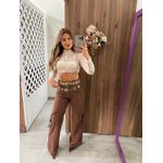 Calça Cargo Jeans Marrom