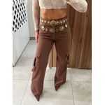 Calça Cargo Jeans Marrom