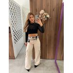Calça Cargo Jeans Bege