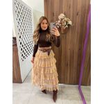 Saia Renda Babados Nude Amy 