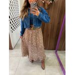 Saia Midi Estampada Floral Inês