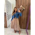 Saia Midi Estampada Floral Inês