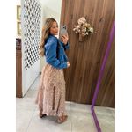 Saia Midi Estampada Floral Inês