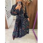 Vestido Longo Estampado Floresta Doce Farm