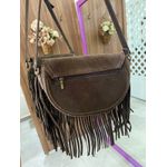 Bolsa Camurça Marrom Franjas