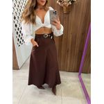 Saia Midi Marrom Hana 