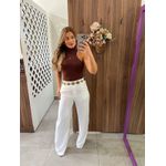 Blusa Justa Gola Alta Marrom Colcci 