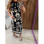 Vestido Midi Estampado Lenço Tropicano Farm 