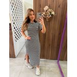 Vestido Polo Listrado Midi Chic Colcci