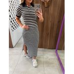 Vestido Polo Listrado Midi Chic Colcci