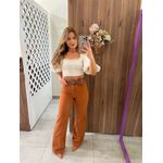 Calça Wide Sarja Colors Telha