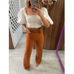 Calça Wide Sarja Colors Telha