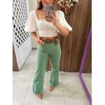 Calça Wide Sarja Colors Verde