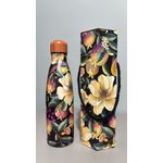 Garrafa Glub Glub Romance em Flor Preta 500ml Farm