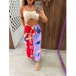 Saia Estampada Lenço Brasil Farm