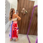 Saia Estampada Lenço Brasil Farm