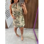Vestido Curto Estampado Com Amarração Lez a Lez 