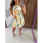 Vestido Frente Única Curto Florido Com Amarração Lez a Lez 